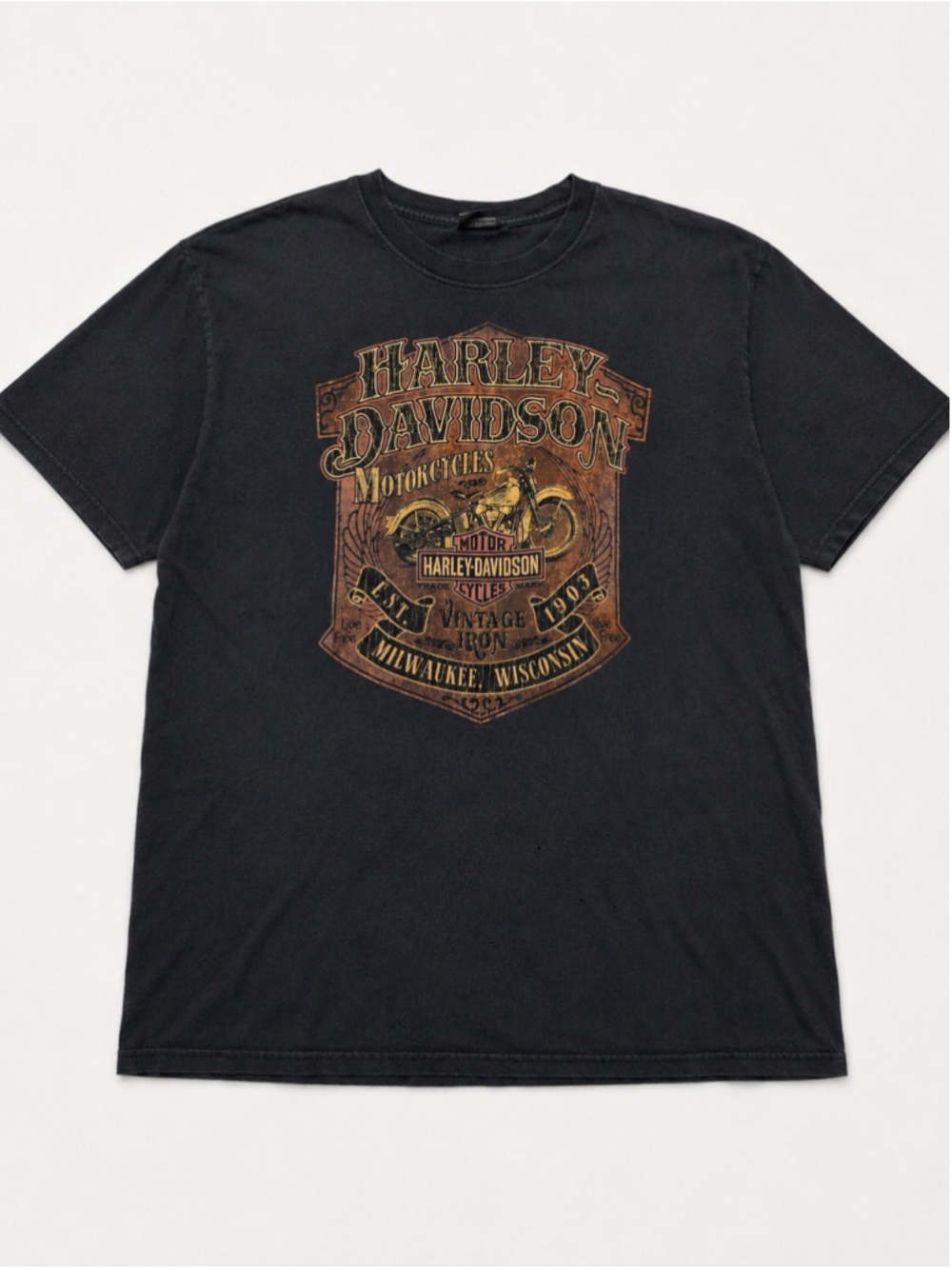 Harley Davidson HD Iron Route 66 Four Flaming Aces Tulsa Oklahoma Mens 3XL Black